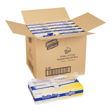 Dixie Satin-Pac High Density Poly Deli Film Sheets, 10x10.75, Clear, PK10000 S-10